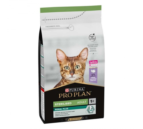 Purina Pro Plan Sterilised Adult Renal Plus - сухий корм з індичкою для стерилізованих котів, 1,5кг