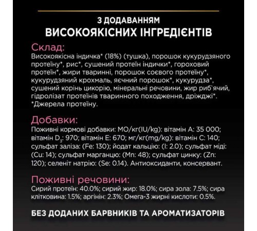 Purina Pro Plan Delicate Digestion Adult Turkey - сухий корм з індичкою для дорослих котів з чутливим травленням, 10кг