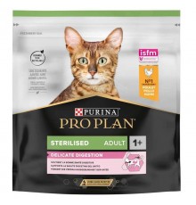 Purina Pro Plan Sterilised Delicate Digestion Adult - сухий корм з куркою для стерилізованих котів з чутливим травленням, 400г
