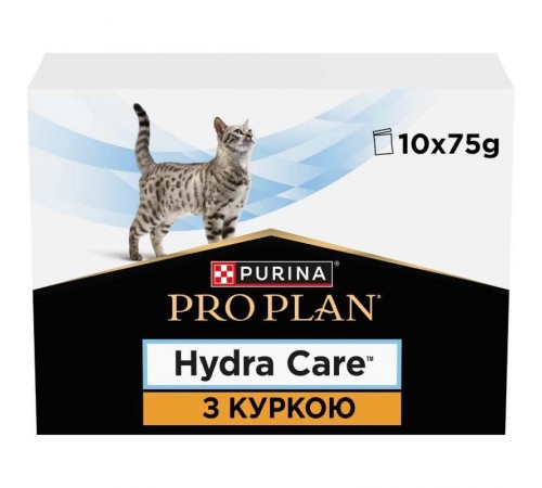 Purina Pro Plan Hydra Care - консервований додатковий корм зі смаком курки, що сприяє збільшенню споживання рідини та розрідженню сечі для котів, 750г