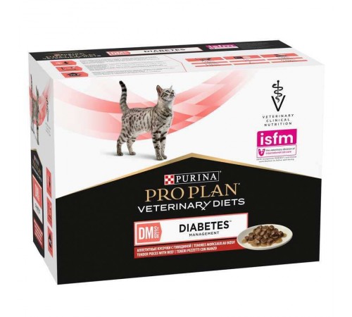 Purina Pro Plan Veterinary Diets DM ST/OX Diabetes Managment - консервований корм з яловичиною для дорослих котів, які хворіють на цукровий діабет, 850г
