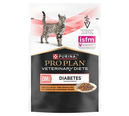 Purina Pro Plan Veterinary Diets DM ST/OX Diabetes Managment - консервований корм із куркою для дорослих котів, які хворіють на цукровий діабет, 850г