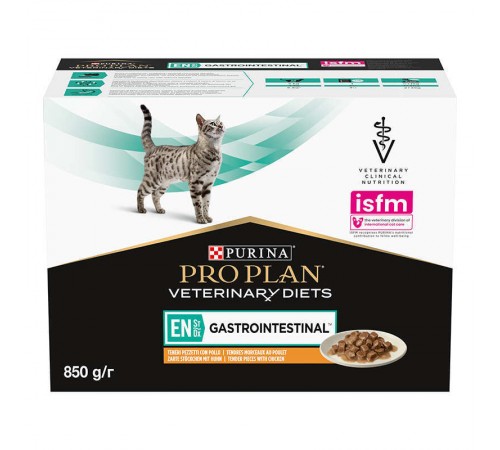 Purina Pro Plan Veterinary Diets EN St/Ox Gastrointestinal Feline Chicken - консервований корм з куркою котам для зменшення розладів кишкової абсорбції, 850г