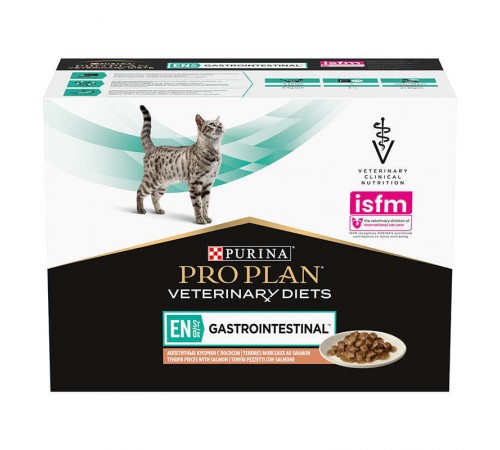 Purina Pro Plan Veterinary Diets EN St/Ox Gastrointestinal Feline Salmon - консервований корм з лососем котам та кошенятам для зменшення розладів кишкової обсорбції, 850г