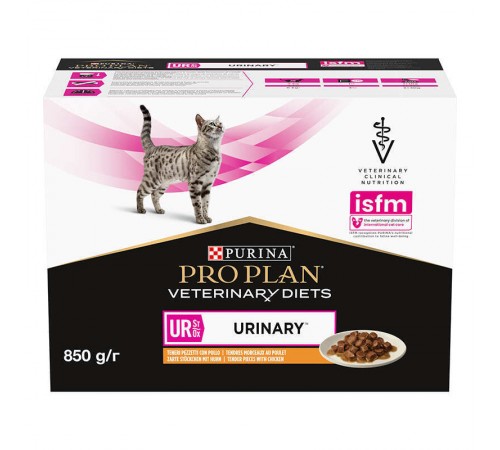 Purina Pro Plan Veterinary Diets UR St/Ox Urinary Chicken - консервований корм з куркою для розчинення та зменшення утворення струвітних каменів у котів, 850г