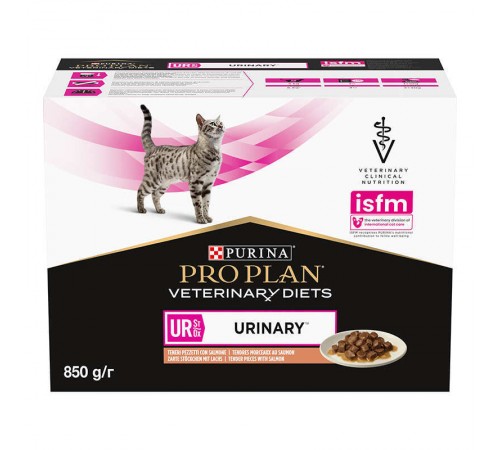Purina Pro Plan Veterinary Diets UR St/Ox Urinary Salmon - консервований корм для котів з лососем для розчинення та зниження утворення струвітних каменів, 850г
