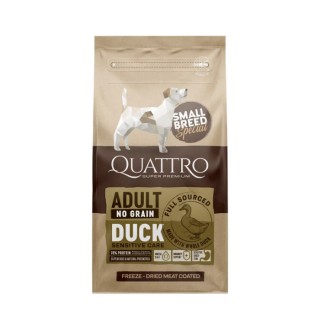Quattro Adult Small Breed No Grain Duck - беззерновий корм для дорослих собак дрібних порід з качкою 1,5 кг