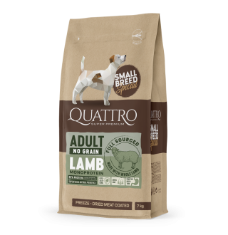Quattro Adult Small Breed No Grain Lamb - беззерновий корм для дорослих собак дрібних порід з ягням 7 кг