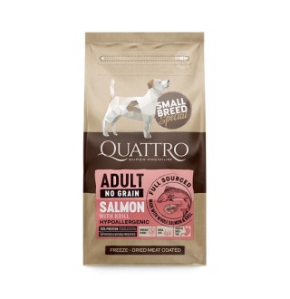 Quattro Adult Small Breed No Grain Salmon - беззерновий корм для дорослих собак дрібних порід з лососем та крилем 1,5 кг