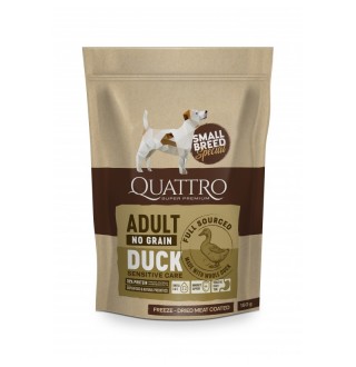Quattro Adult Small Breed No Grain Duck - беззерновий корм для дорослих собак дрібних порід з качкою 150 г