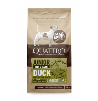 Quattro Junior Duck Small Breed - корм для цуценят дрібних порід від 2 до 12 місяців з качкою 1,5 кг