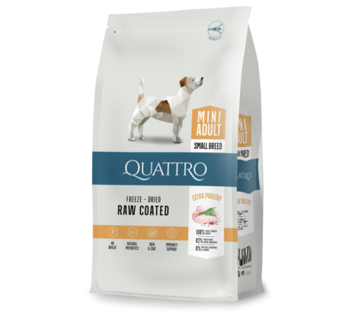 Quattro Adult Mini Chicken - корм для дорослих собак дрібних порід з куркою 1,5 кг