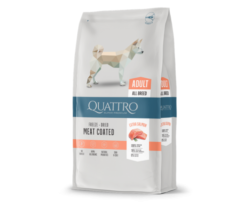 Quattro Adult All Breed Salmon - корм для дорослих собак всіх порід з лососем 12 кг