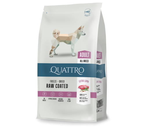 Quattro Adult All Breed Lamb - корм для дорослих собак усіх порід з ягням 12 кг