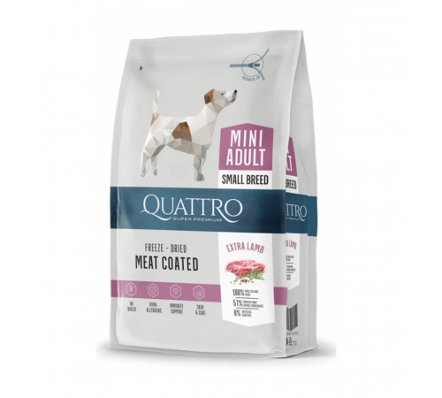 Quattro Adult Mini Lamb - корм для дорослих собак дрібних порід з ягням 7 кг