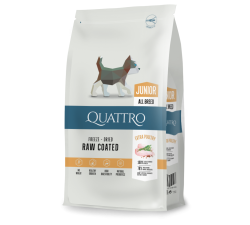 Quattro Junior All Breed - корм для цуценят всіх порід з м`ясом курки 1,5 кг
