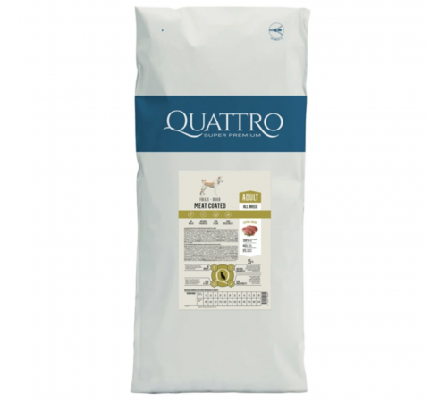 Quattro Adult All Breed Duck - корм для дорослих собак усіх порід з качкою 15 кг