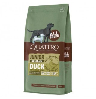 Quattro Junior All Breed Duck - беззерновий корм для цуценят усіх порід з качкою 12 кг