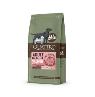 Quattro Adult All Breed Sensitive No Grain Salmon&Krill - беззерновий корм для собак усіх порід з чутливим травленням з лососем та крилем 12 кг