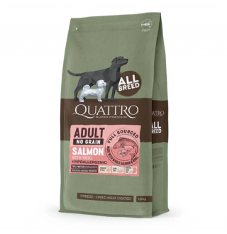 Quattro Adult All Breed Sensitive No Grain Salmon&Krill - беззерновий корм для собак усіх порід з чутливим травленням з лососем та крилем 1,5 кг