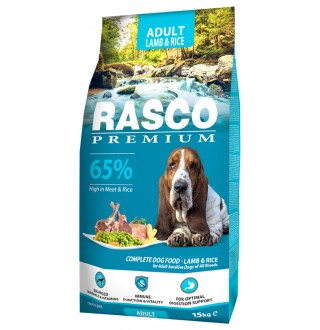 Rasco Premium Adult Lamb and Rice - повнораціонний сухий корм для собак усіх порід, ягня з рисом, 15кг 