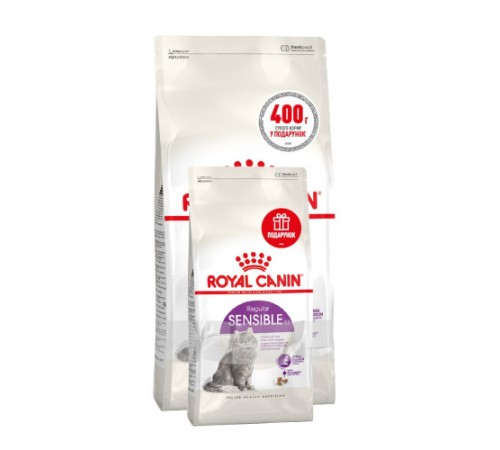 Royal Canin Sensible 33 - сухий корм з птицею для котів з чутливою травною системою, акція 2,400кг