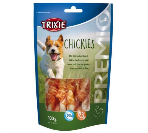 Trixie Premio Chickies - ласощі куряча грудка з кальцієм на кісточці для собак, 100г