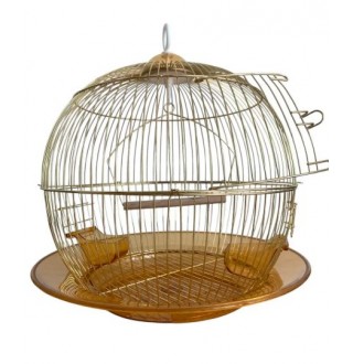 UniZoo Клітина ЮніЗоо для птахів кругла золта на тарілці 35*33 см