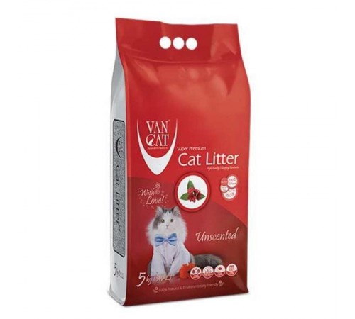 VanCat Cat Litter Classic - бентонітовий наповнювач для котячого туалету без аромату, 5кг