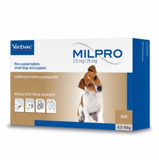 Virbac Milpro - таблетки Мільпро, протипаразитарний препарат для собак і цуценят, до 5 кг