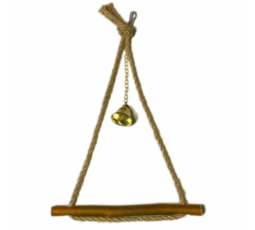 Zelena Zoo - іграшка-гойдалка трикутна з дзвіночком для птахів 20 см