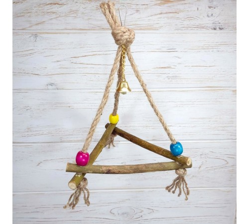 Zelena Zoo - іграшка трикутник для папуг із дзвіночком 25 см