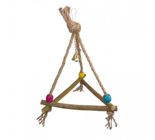 Zelena Zoo - іграшка трикутник для папуг із дзвіночком 25 см