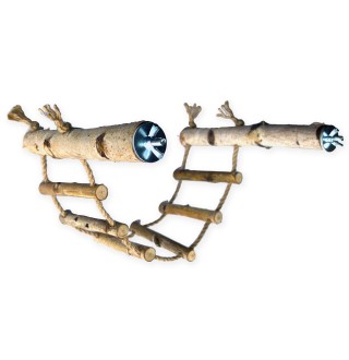 Zelena Zoo - присада-жердинки з мотузковою драбинкою береза 27х43 см