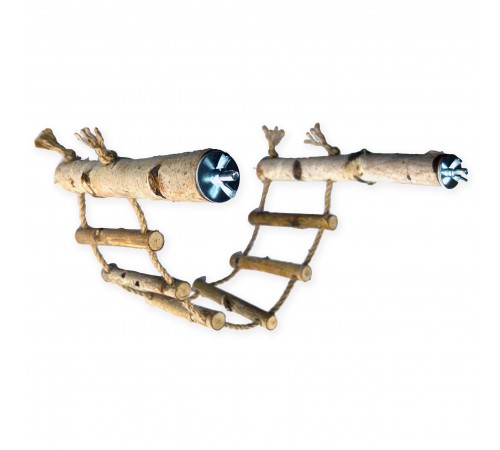 Zelena Zoo - присада-жердинки з мотузковою драбинкою береза 27х43 см