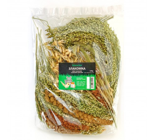 Zelena Zoo - злакомка мікс колосків злакових рослин 100 г