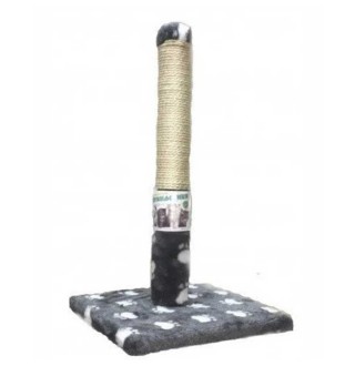 Пухнастики кігтеточка для котів стовпчик на підставці, джут сіра з лапками 30х55см