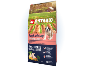 Ontario Puppy & Junior Large Chicken & Potatoes 12кг Сухий корм для цуценят великих порід з куркою та картоплею