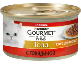 Gourmet Gold.Соус Де-Люкс. Консерви для котів, шматочки у соусі з куркою 12х85г