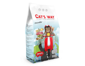 Cat's Way Unscented - бентонітовий наповнювач, натуральний білий, 10л