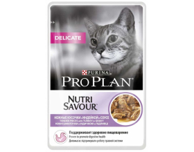 Purina Pro Plan Delicate Консерви для котів і кішок із чутливим травленням. З індичкою, пауч (85 г) 107848