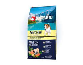 Ontario Adult Mini Fish & Rice 6,5кг Сухий корм для дорослих собак дрібних порід з рибою та рисом