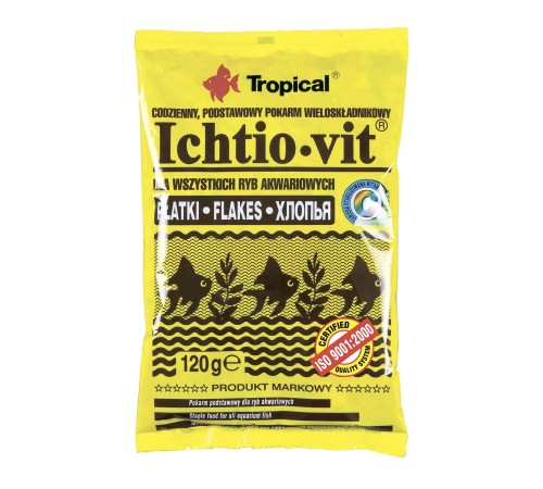 Сухий корм для акваріумних риб Tropical в пластівцях «Ichtio-Vit» 120 г (для всіх акваріумних риб)