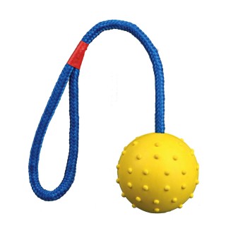 Іграшка для собак Trixie М'яч на мотузці з ручкою 30 см, d=6 см (гума, кольори в асортименті)