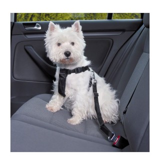 Шлейка з ременем безпеки Trixie нейлон S (чорна)