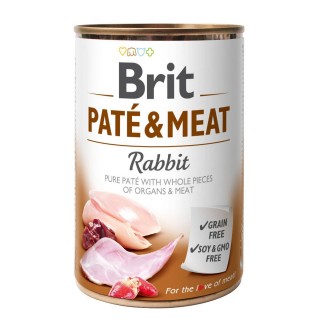 Brit Pate and Meat Rabbit - вологий корм-паштет, шматочки кролика і курки для собак, 400г