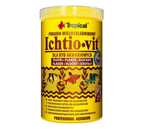 Сухий корм для акваріумних риб Tropical в пластівцях «Ichtio-Vit» 1 л (для всіх акваріумних риб)
