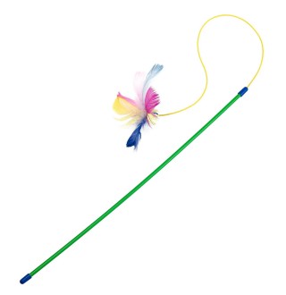 Іграшка для котів Природа Вудочка з пір'ями 50 см (натуральні матеріали)