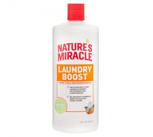 Знищувач Nature's Miracle «Stain & Odor Remover. Laundry Boost» для видалення плям і запахів, для використання при пранні 946 мл