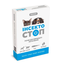 Краплі на холку для котів PROVET Інсектостоп від 4 до 10 кг, 6 шт